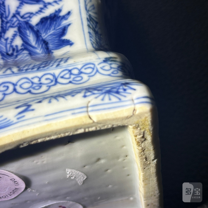 清康熙 青花花卉纹四方瓶 - 图18